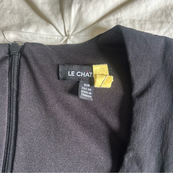 Le Chateau Womens Small Black Ruched Sheath Bodycon Midi Dress - Picture 4 of 5